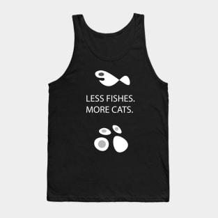 LESS FISHES VS MORE CATS FUNNY FIGHT Tank Top